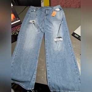 HDLTE Light Blue Distressed Jeans NWT 36" Waist 29" Inseam (XXL)